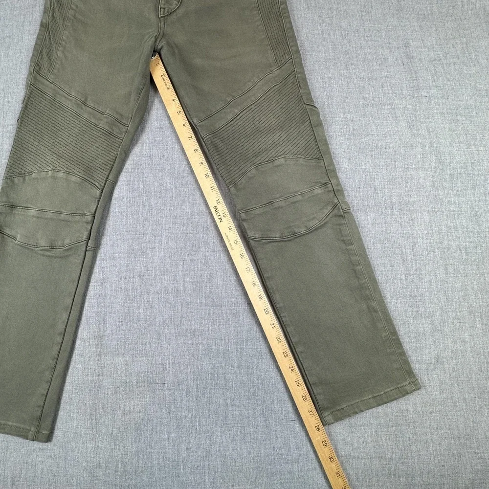 True Religion Rocco Moto SE Relaxed Skinny Jeans Mens 31 Green Denim